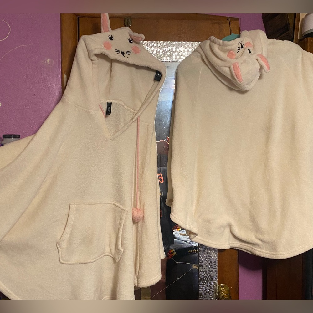 2 girls bunny swim or shower cover up hoodie